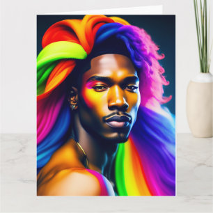 Cartão de saudação LGBT do Cabelo Arco-Íris