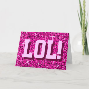 Cartão de saudação 'LOL!' 'Feliz Aniversário', cor