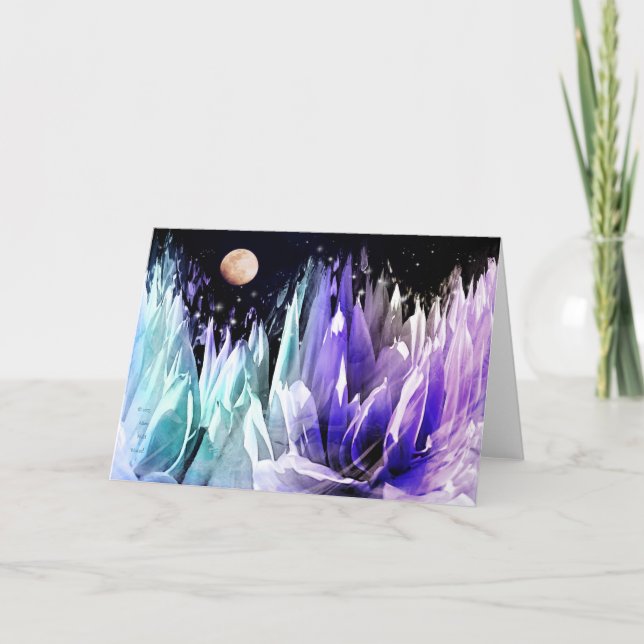 Cartão de saudação "Lua sobre a Islândia" (Frente)