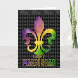 Cartão de Saudação Mardi Gras, Mardi Gras Fleur de