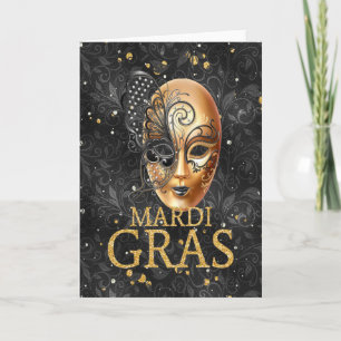 Cartão de Saudação Mardi Gras, Máscara Mardi Gras