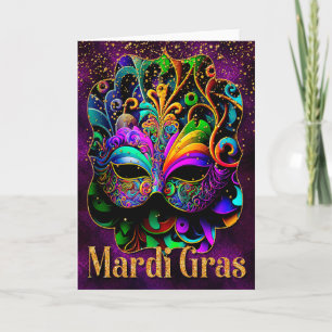 Cartão de Saudação Mardi Gras, Máscara Mardi Gras