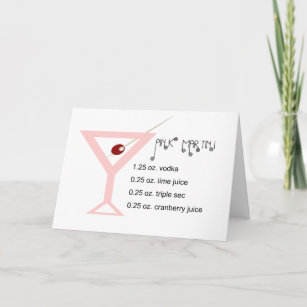 Cartão de Saudação Martini Rosa