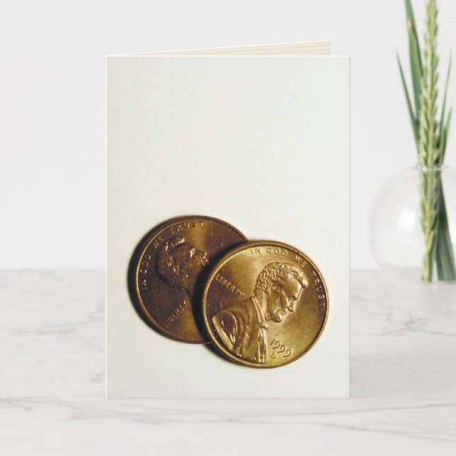 cartão de saudação "meus dois centavos" (Frente)
