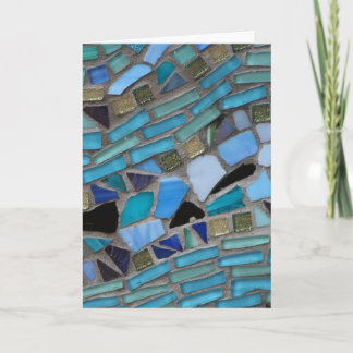 Cartão de Saudação Mosaico de Vidro do Mar Azul