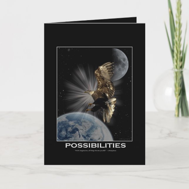 Cartão de Saudação Motivacional Bald Eagle (Frente)