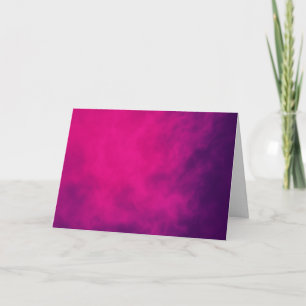 Cartão de saudação neon-rosa com fumaça dobrada -