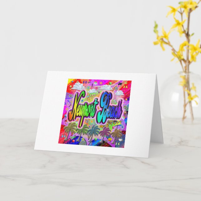 Cartão de Saudação Newport Beach Vista Express (Flor Amarela)