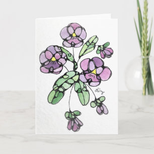 Cartão de Saudação - NGA Watercolor - Painéis Roxo