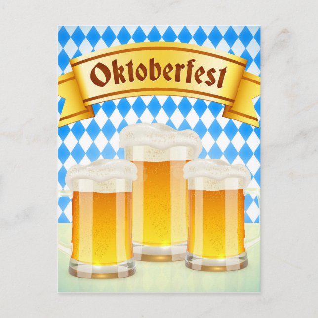 Cartão De Saudação Oktoberfest Com Cerveja (Frente)