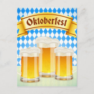 Cartão De Saudação Oktoberfest Com Cerveja