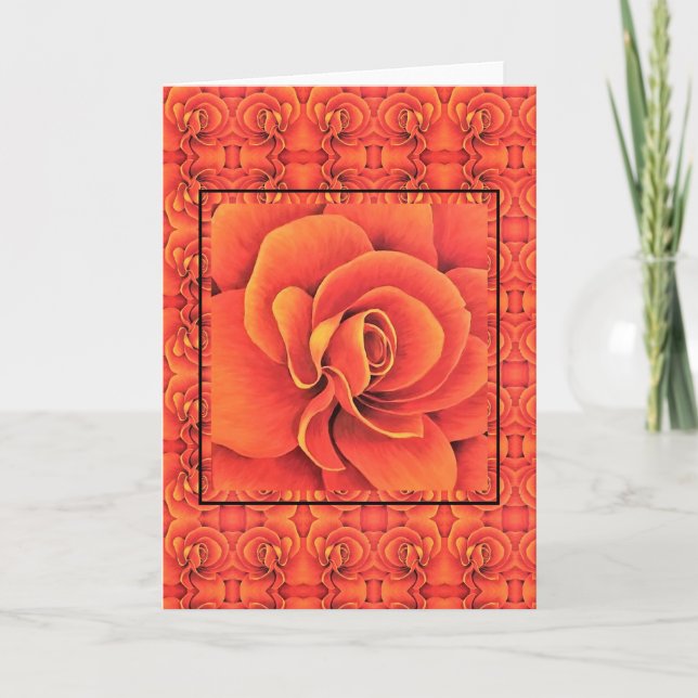 Cartão de Saudação Orange Begonia (Frente)