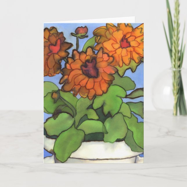 Cartão de Saudação Orange Dahlia (Frente)