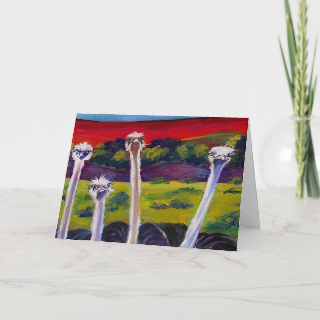Cartão de Saudação Original 'OSTRICHES' (Frente)
