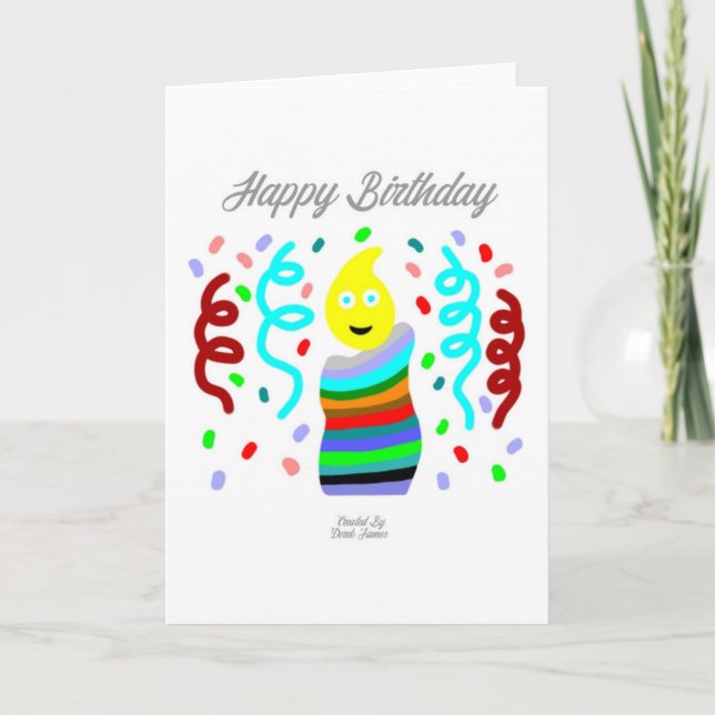 Cartão de Saudação Padrão de Velas de Aniversário (Frente)