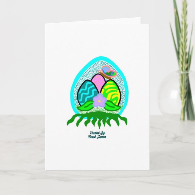 Cartão de Saudação Padrão para Ovos de Páscoa (Frente)