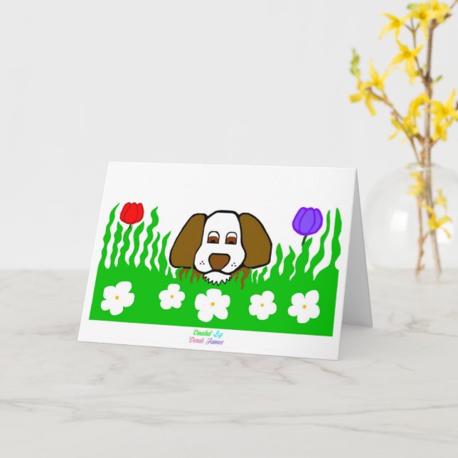 Cartão de Saudação Padrão Pup N Play (Flor Amarela)