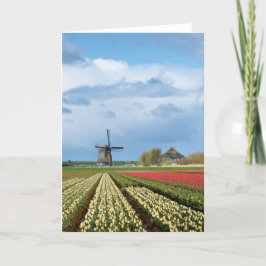 Cartão de saudação paisagístico para moinhos de ve