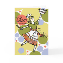 Cartão de Saudação para a Mulher que ama Cozinhar!