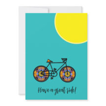Cartão de saudação para bicicletas de girassol