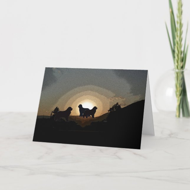 Cartão de saudação para cães da Terra Nova (Frente)