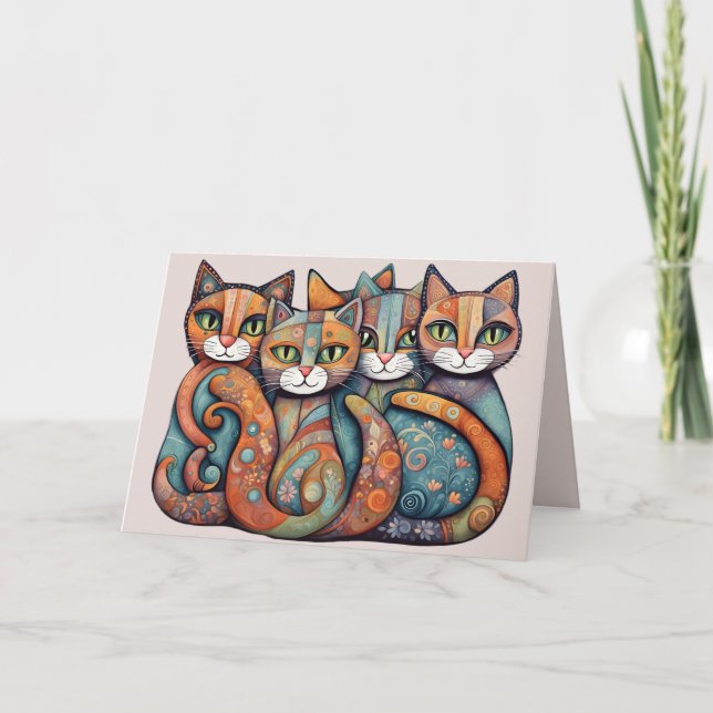 cartão de saudação para gatos (Frente)