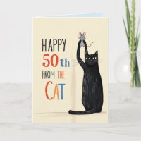 Cartão de saudação para gatos Aniversário Black Ca
