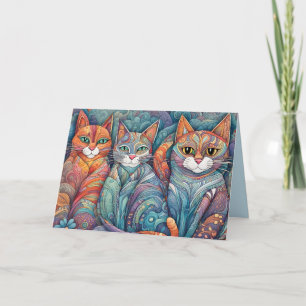 cartão de saudação para gatos calmantes