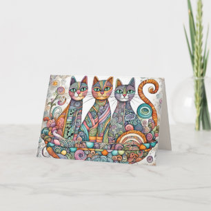 cartão de saudação para gatos calmantes