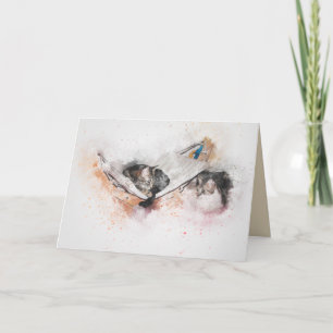 cartão de saudação para gatos relaxantes