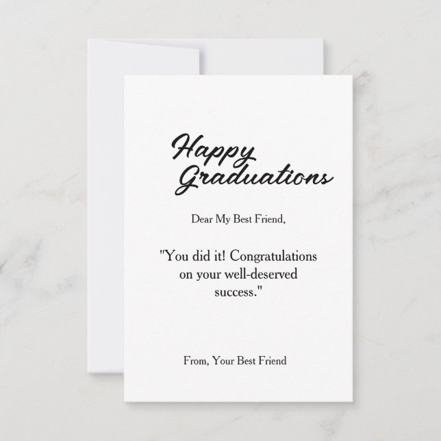 Cartão de saudação para graduação (Frente)