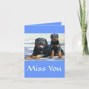 Cartão de Saudação para Mãe Rottweiler e Cachorrin