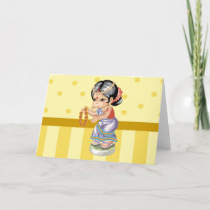 Cartão de Saudação para Menina Indiana
