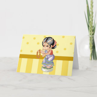 Cartão de Saudação para Menina Indiana