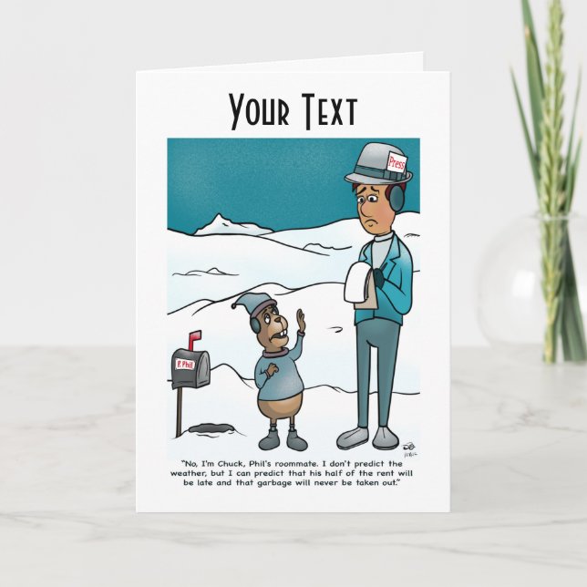 Cartão de Saudação para o Dia da Marmota (Frente)