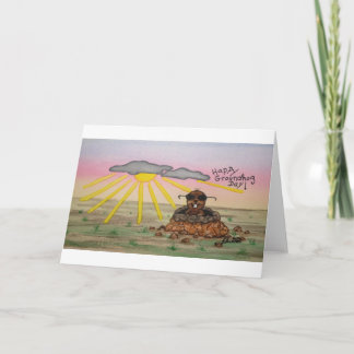 Cartão de Saudação para o Dia da Marmota, Feliz Di