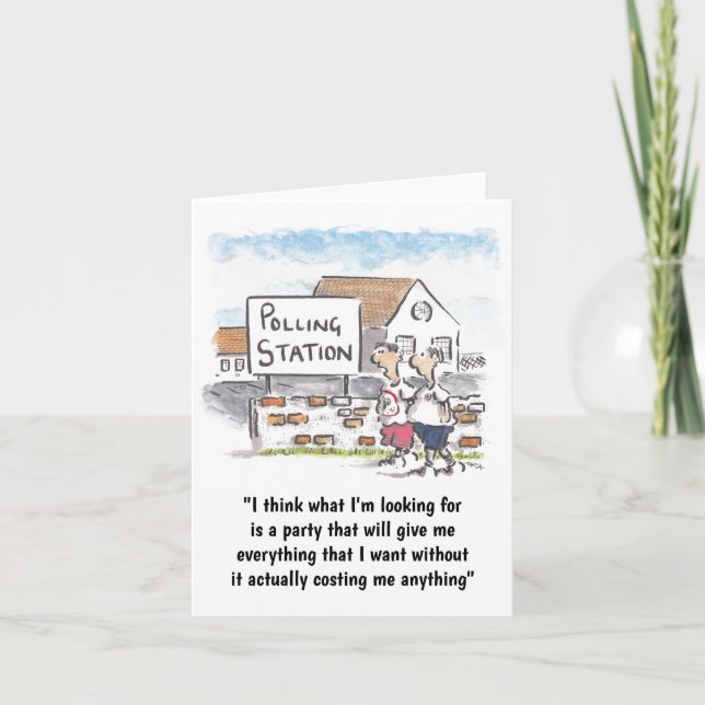 Cartão de saudação para o dia de votação (Frente)