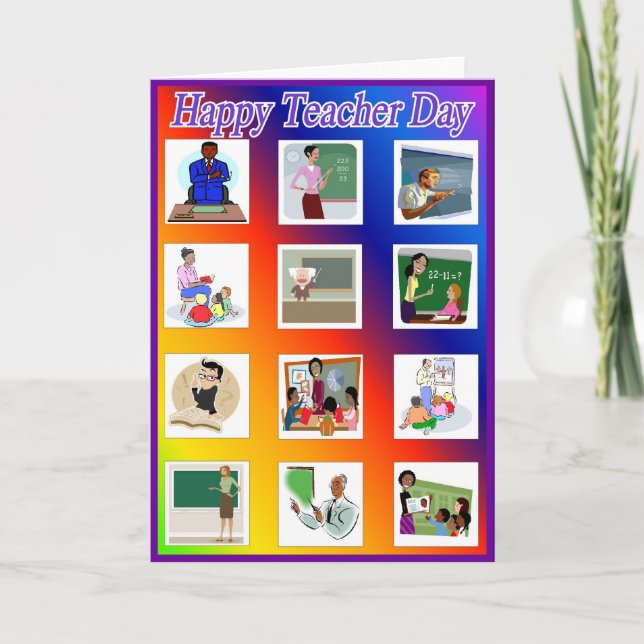 Cartão de Saudação para o Dia do Professor 9 (Frente)