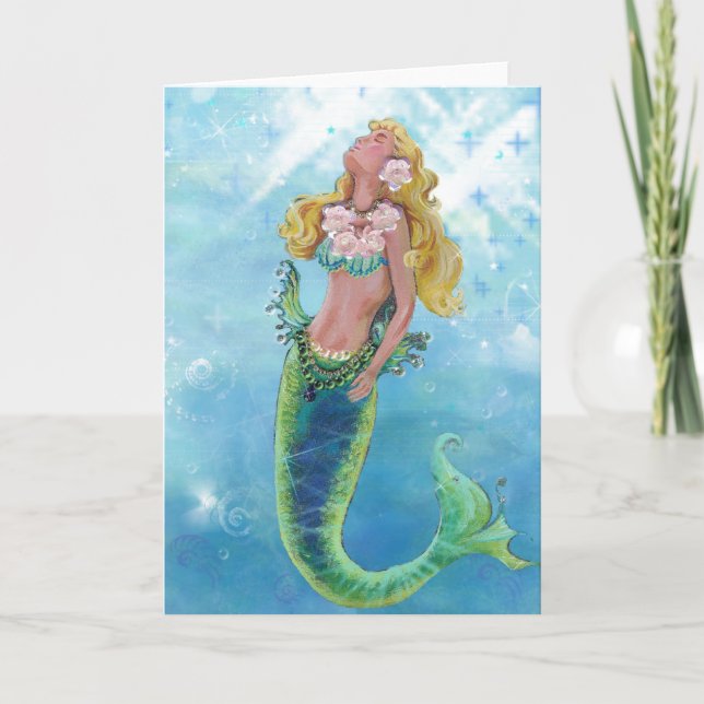 Cartão de Saudação para o Mar de Mermaid Dreamid (Frente)