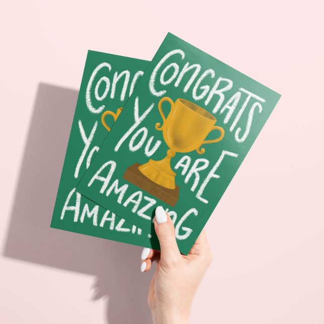 Cartão de Saudação para Parabéns de Troféus de our (Criador carregado)