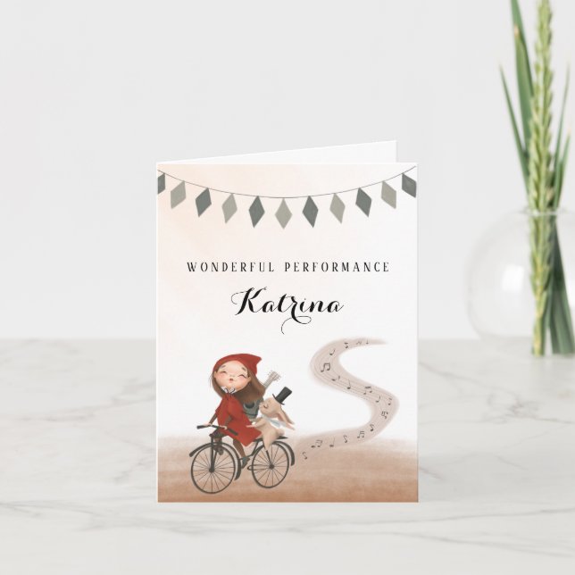 Cartão de Saudação para Parabéns de Violão (Frente)