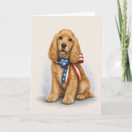 Cartão de Saudação Patriótico de Cocker Spaniel