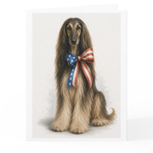 Cartão de Saudação Patriótico do Afghan Hound