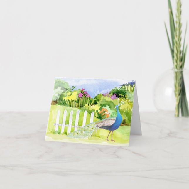 Cartão de Saudação Pavão de Todas as Ocasiões (Frente)