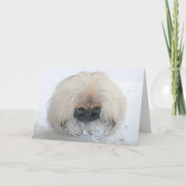 Cartão de Saudação Pekingese (Frente)