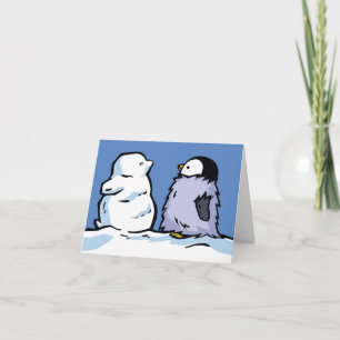 Cartão de saudação Penguin Pintinho Pinguim