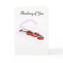 Cartão de Saudação: Pensando em você Violino e Pia