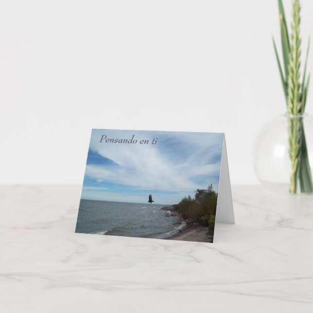 Cartão de saudação Pensando en ti (Frente)