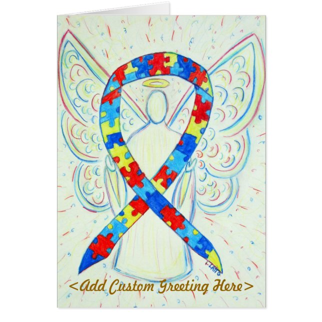 Cartão de Saudação Personalizado Anjo para Sensibi (Frente)