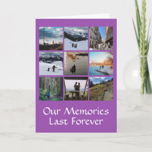 Cartão de Saudação Personalizado com Nove Fotos em